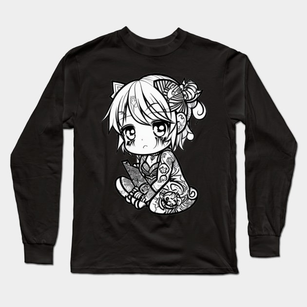 Kawaii Tattoo Long Sleeve T-Shirt by Jason's Finery